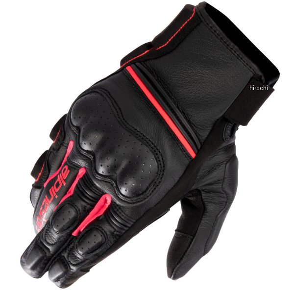 3591723 アルパインスターズ STELLA PHENOM レザー エアーグローブ 黒/DIVA PINK Mサイズ