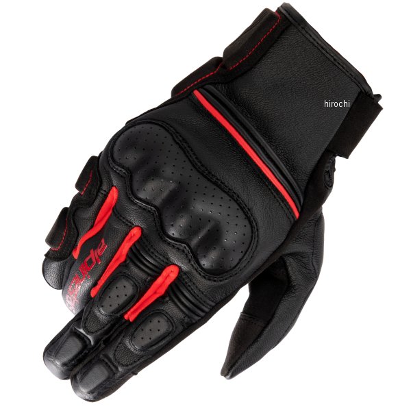 3501723 アルパインスターズ PHENOM レザーグローブ 黒/ブライトレッド XLサイズ