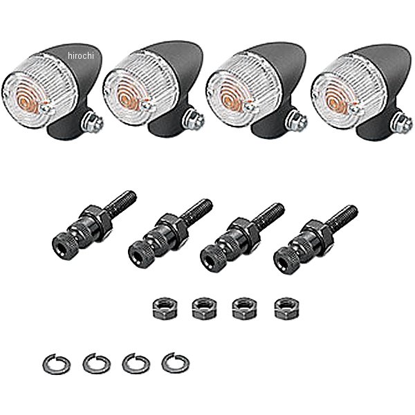 830-0400032 キタコ ウインカーキット YB-1 ロケットミニ 黒/クリア