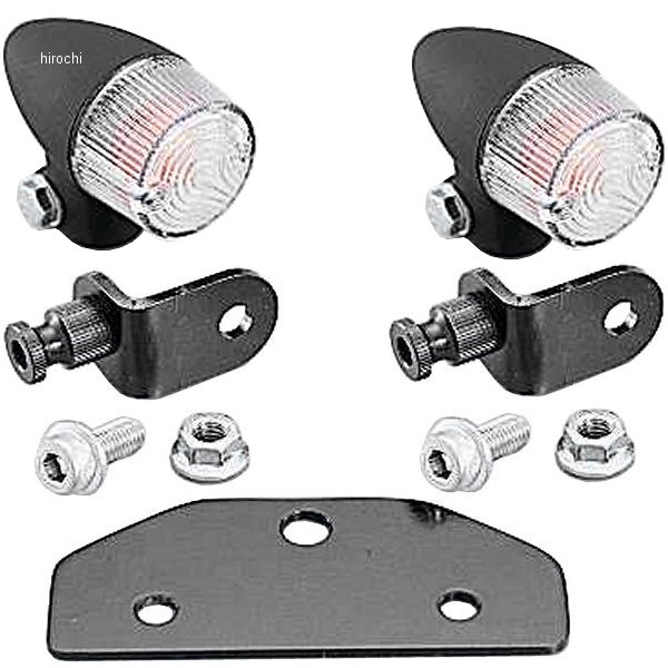 830-1126030 キタコ フロントウインカーキット バイト 黒/クリア