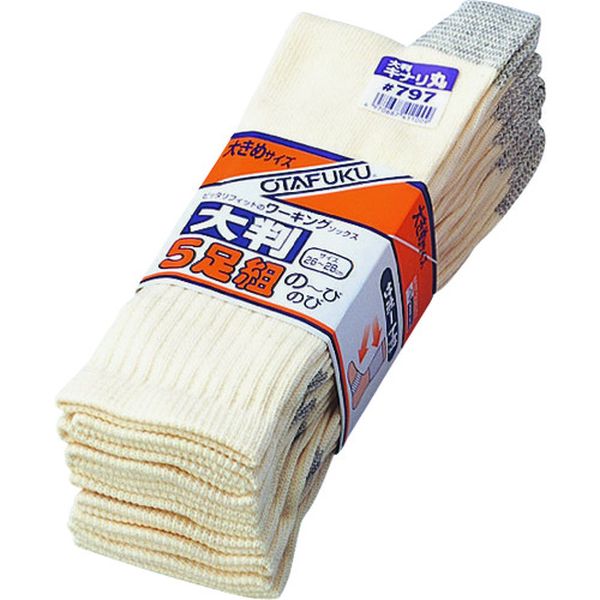 797 835-5252 おたふく手袋(株) おたふく 797 のびゝ大判 キナリ丸 5足組