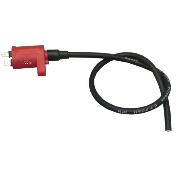 851012-09 ポッシュ POSH レーシングIGコイル スピードプロツインシリコンプラグコード付 キャップ無し スーパーカブ/リトルカブ 赤/黒