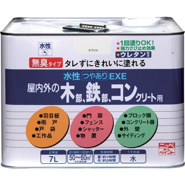 4976124420146 ニッペホームプロダクツ(株) ニッぺ 水性つやありEXE 7L ホワイト HSU101-7