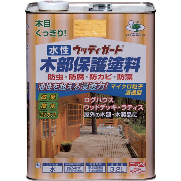 4976124532160 859-9065 水性ウッディガード 3.2L メープル HW201-3.2