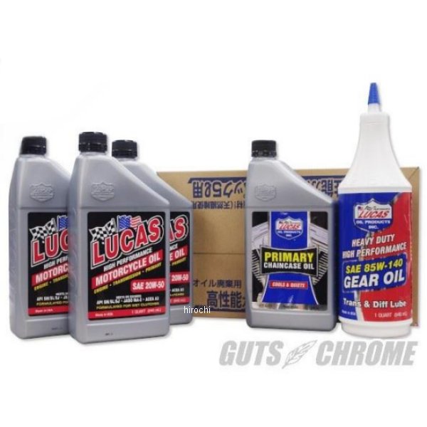 8600-0082 ガッツクローム LUCAS ビッグツイン用 フルセット E/G鉱物油・T/M85ｗ140