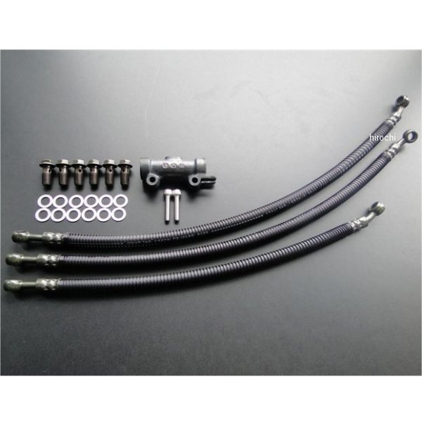 8936 BRC ブレーキホース黒フルセット(10点) シングルディスク用 ジョイント付き 上側ホース全長510mm Z400FX