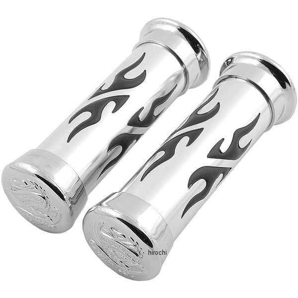 903321 NBS バイクパーツセンター カスタムグリップ 汎用フレアータイプ φ22.2 メッキ/黒