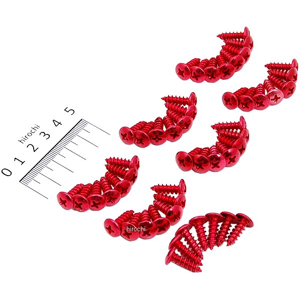 904001 NBS バイクパーツセンター アルミビス 5mm×15mm 赤 50本入り