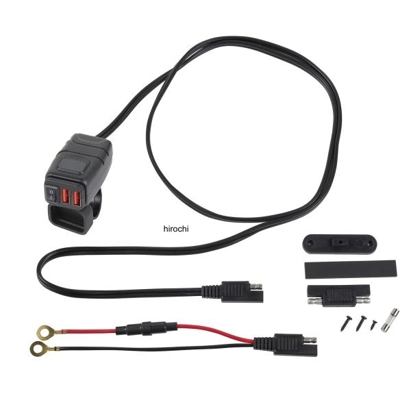 907611 NBS バイクパーツセンター USB電源 Aタイプ 2ポート ハンドルマウントタイプ