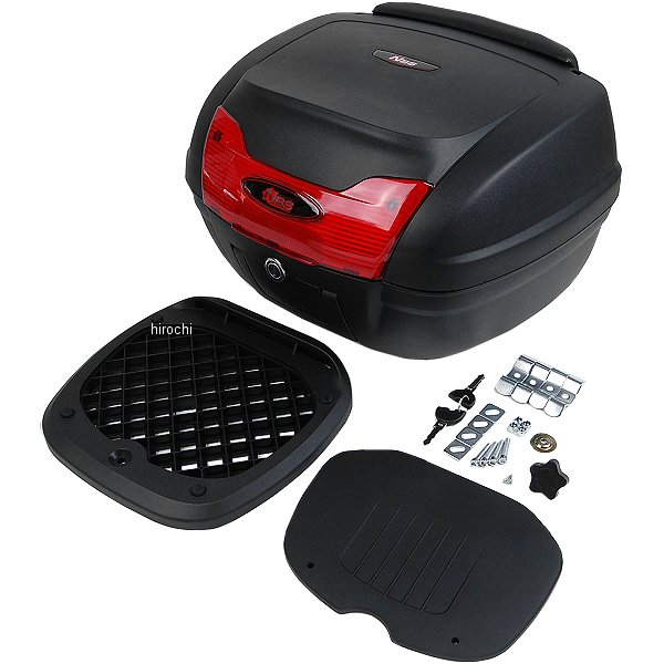 907916 NBS バイクパーツセンター リアボックス 取っ手付き 40L 黒/赤