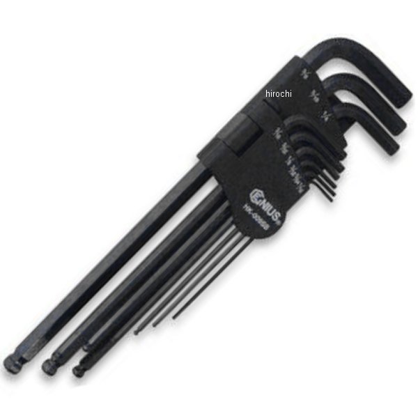 9000-0001 ガッツクローム GENIUS TOOLS L型六角レンチセット 9ピース