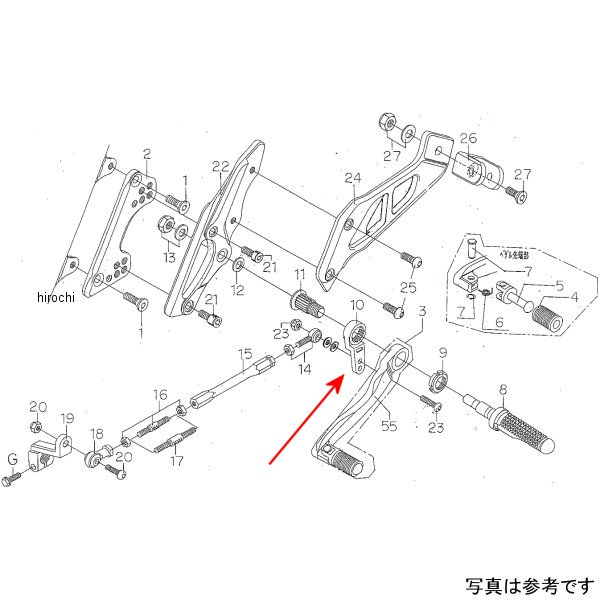 9057-H55-09 ビート BEET H/B LH ペダルカム CB400SF HV