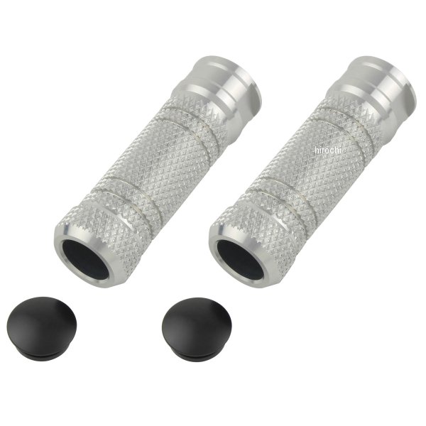 906010-03 ポッシュ POSH アルミマシンドステップバー ローレット ストレート M8貫通穴 シルバー