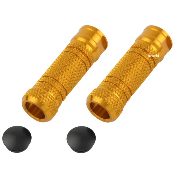 906010-04 ポッシュ POSH アルミマシンドステップバー ローレット ストレート M8貫通穴 ゴールド