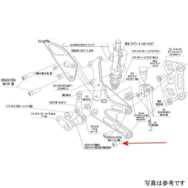 9096-KB3-20 ビート BEET RH ホルダー取り付けボルトSET ZX10R