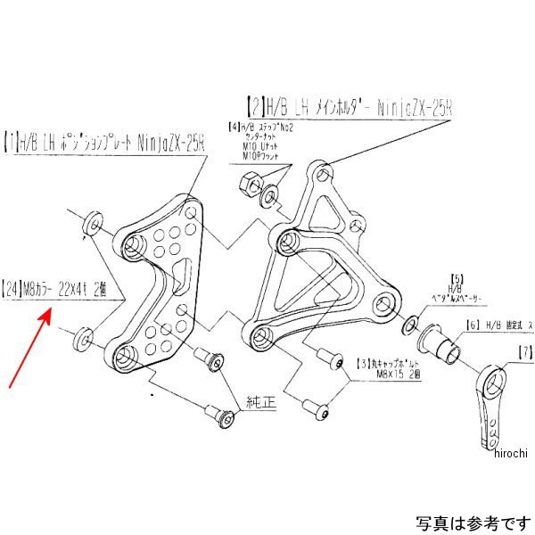 9096-KG2-30 ビート BEET LH Pプレート取り付けカラーセット ZX25R