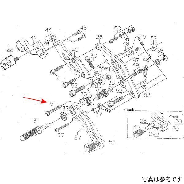 9099-K55-20 ビート BEET RH ペダルボルトSET 98ZRX400