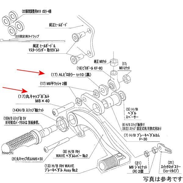 9099-KC1-20 ビート BEET RH ペダルボルトSET 09ZX-6R