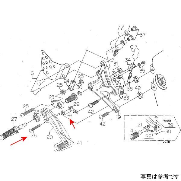 9101-K54-00 ビート BEET ペダルリターンボルトSET 98ZX-9R