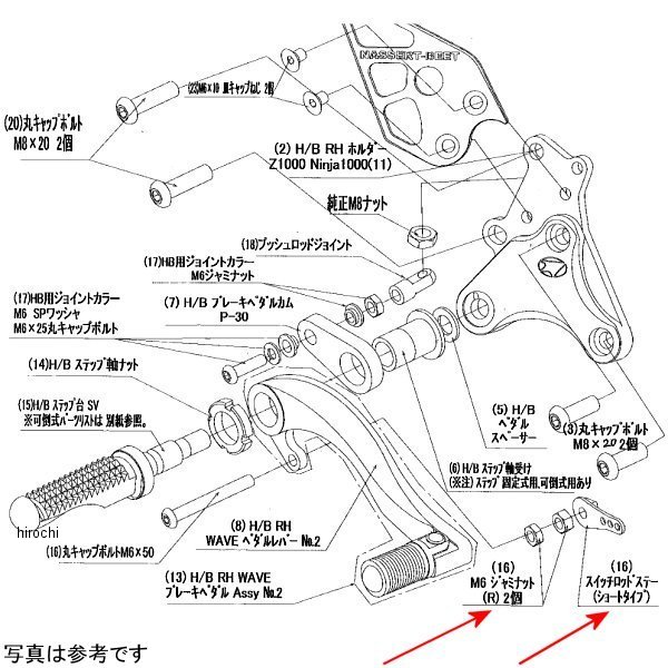 9101-KB1-00 ビート BEET スイッチロッドステーSET Z1000
