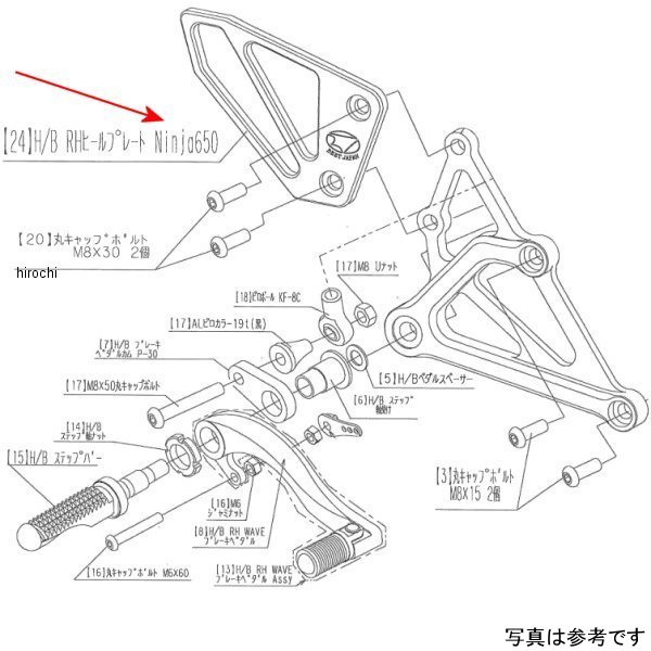 9120-KD7-20 ビート BEET ヒールガードプレート(R) Ninja650