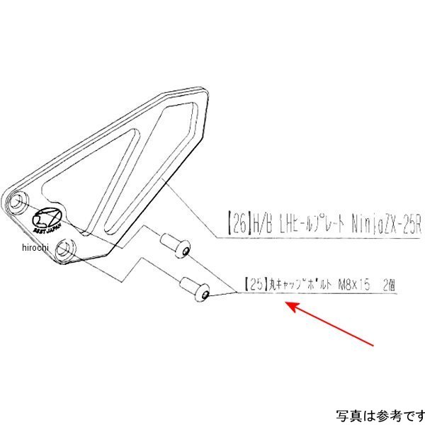 9120-KG2-30 ビート BEET ヒールガードP取り付けボルト(L)ZX25R