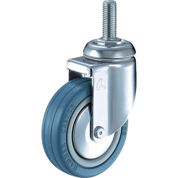 920MARB100 398-5024 ねじ込み旋回式ゴム車輪(ナイロンホイール・ボールベアリング)100mm