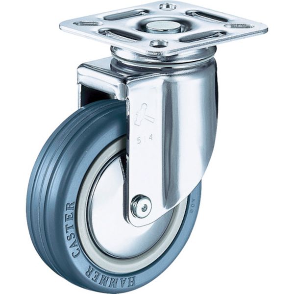 920MRB100 ハンマーキャスター(株) ハンマー 旋回式ゴム車輪(ナイロンホイール・ボールベアリング)100mm