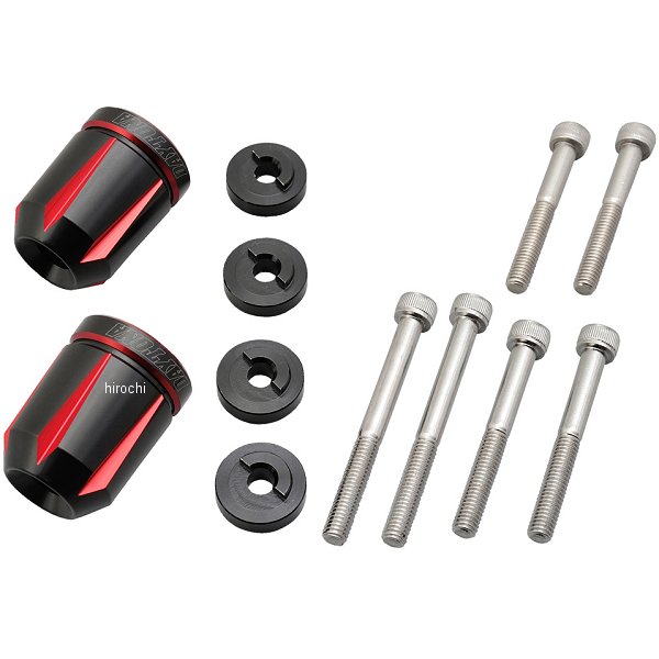 デイトナ プレミアムゾーン バーエンド ホンダ スクラッチタイプ 赤 左右セット