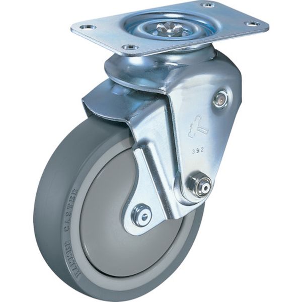 940BBEUZ10032 319-5571 クッションキャスター旋回式ウレタン車輪100mm 線径3.2mm