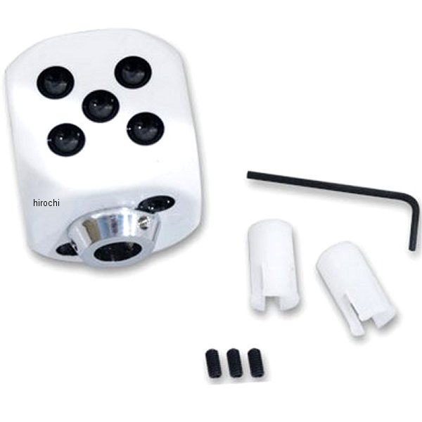 AA037WH ガッツクローム ダイスシフトノブ 白