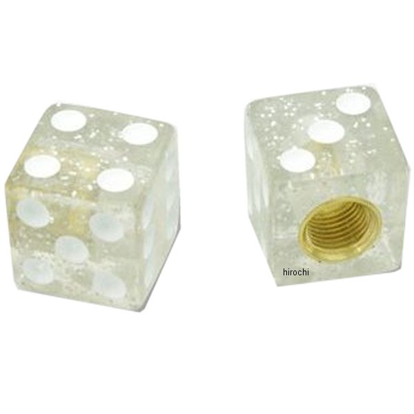 AA111GCL ガッツクローム バルブキャップセット グリッターダイス クリア