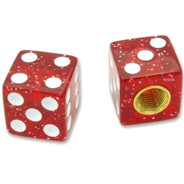 AA111GRD ガッツクローム バルブキャップセット グリッターダイス 赤