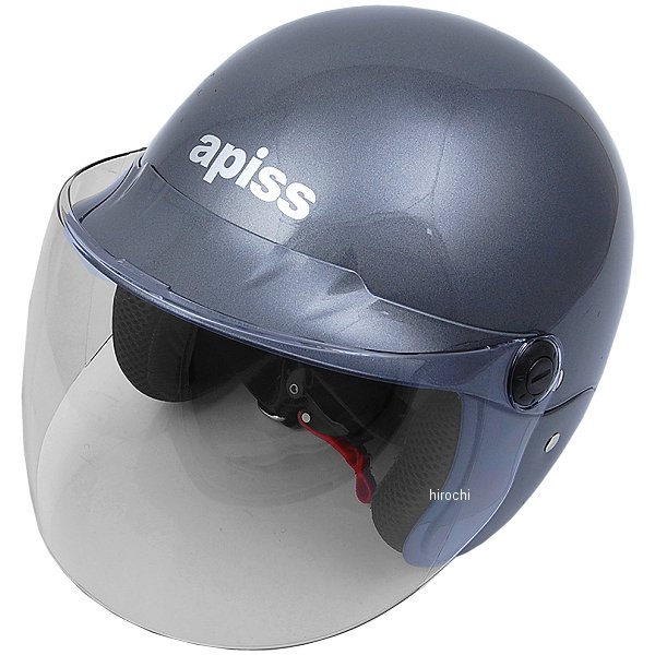AP-603 リード工業 ヘルメット アピス セミジェット ガンメタル フリーサイズ (57cm-60cm)