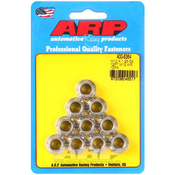 ARP M10 x 1.25 ステンレス 12pt ナットキット 10個入り