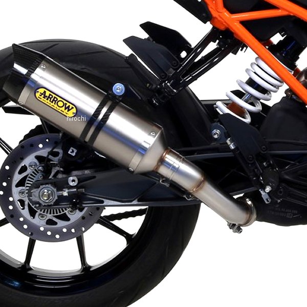 71860PK+71675MI-DUKE390 アロー ARROW スリップオンマフラー THUNDER 17年-20年 KTM DUKE390 チタン/カーボンエンド