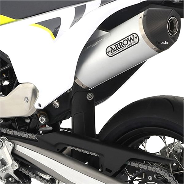 72623AK+72175PD+701supermoto アロー Arrow スリップオンマフラー Race-Tech(触媒除去中間パイプ付) 21年-24年 701SM アルミ