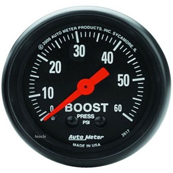 2617 オートメーター Autometer Z-Series 52mm 0-60 PSI メカニカル ブーストゲージ