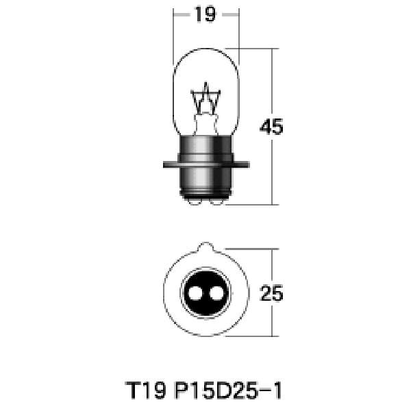 B-2012 M&H マツシマ ノーマルバルブ 12V15/15W ヘッド球 (クリア) 1箱 (10個入り) PH7