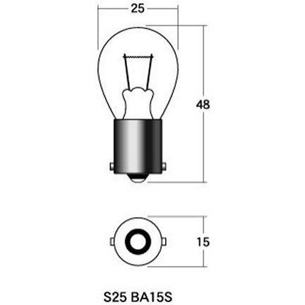 B-3102 M&H マツシマ ノーマルバルブ 12V18W ウインカー球 ストップ球 (クリア) 1箱 (10個入り)