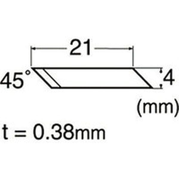 BDA200P 381-9248 エヌティー(株) NT デザインナイフ替刃 合金工具鋼 刃先45°