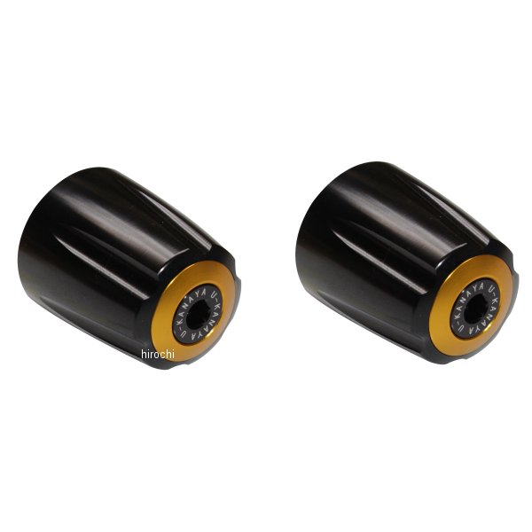 BEGVBK-KA19-GD ユーカナヤ U-KANAYA アルミビレットハンドルバーエンド グルーヴタイプ ZRX400/ZRX400II 黒/ゴールド