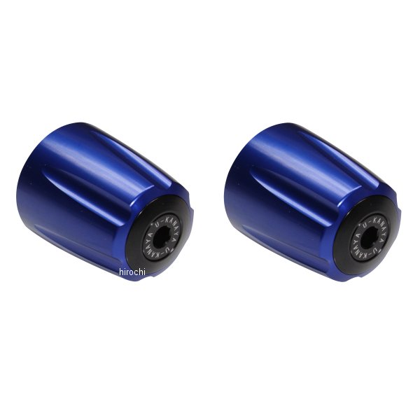 BEGVBL-BK ユーカナヤ U-KANAYA アルミビレット バーエンド グルーヴタイプ φ22ハンドルバー 汎用品 青/黒