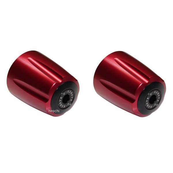 BEGVRD-BK ユーカナヤ U-KANAYA アルミビレット バーエンド グルーヴタイプ φ22ハンドルバー 汎用品 赤/黒