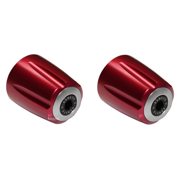 BEGVRD-KA044-SV ユーカナヤ U-KANAYA アルミビレットハンドルバーエンド グルーヴタイプ ニンジャ250R 赤/シルバー