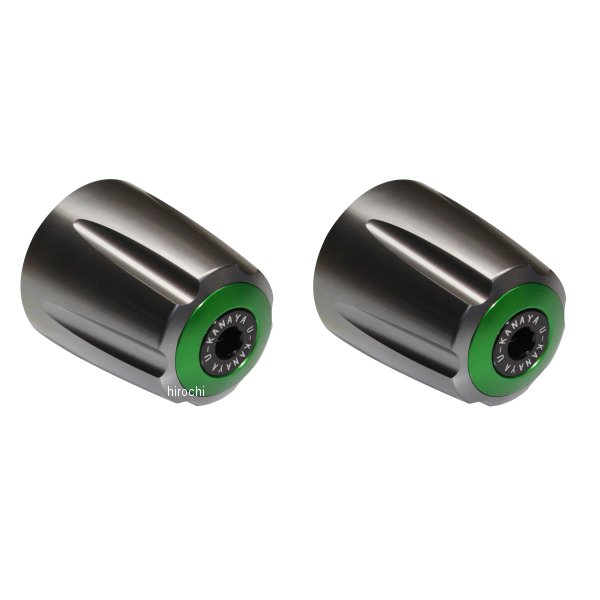 BEGVTI-GR ユーカナヤ U-KANAYA アルミビレット バーエンド グルーヴタイプ φ22ハンドルバー 汎用品 チタン/緑