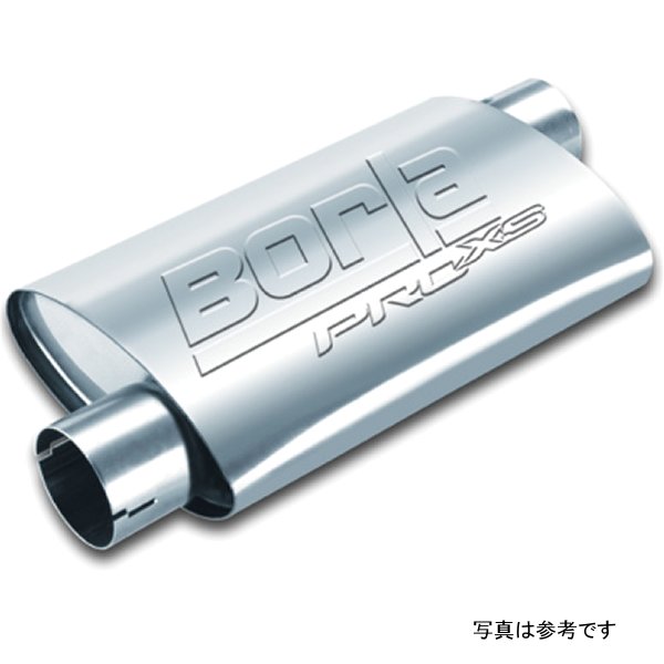Borla Universal Pro-XS Muffler Oval 3in Inlet/Outlet オフセット/Offset Notched Muffler
