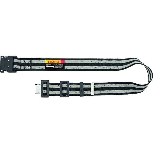 BWM125BWH (株)TJMデザイン タジマ 胴ベルト アルミワンタッチ黒バックルボーダー柄 ボーダー白 Mサイズ