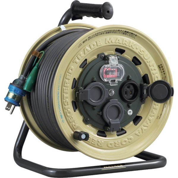 BX501K 370-2812 屋外用 サンタイガーレインボーリール 単相100V 50m アース・ブレーカー付