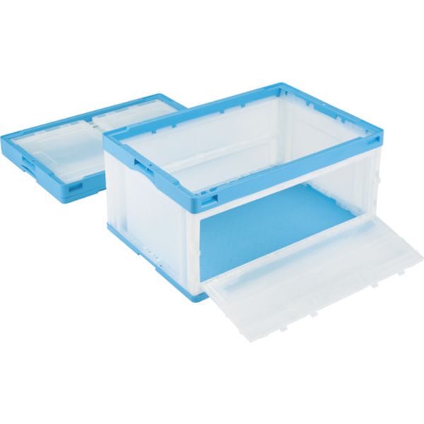 CB76NRTL 岐阜プラスチック工業(株) リス 折りたたみコンテナCB-76NRTL 591773 扉付 青